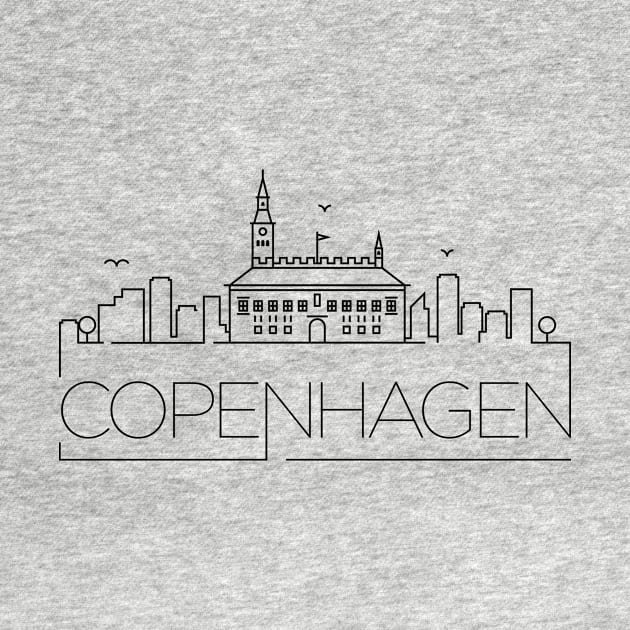 Copenhagen Minimal Skyline by kursatunsal